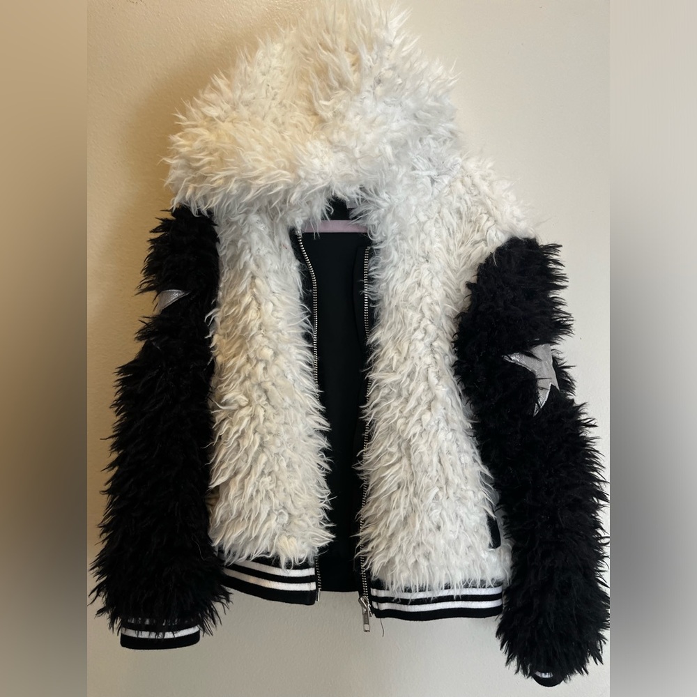 Girls size 6 • MIA fuzzy coat